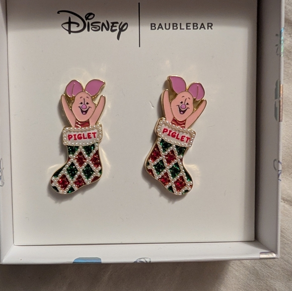BaubleBar Jewelry - Disney Baublebar Piglet Stocking Stud Earrings Christmas NIB